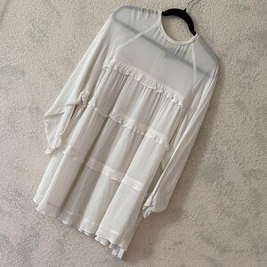 Reformation White Tiered Dress